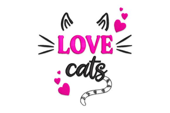 Cat Lover Embroidery Design