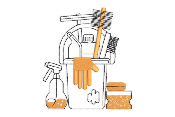 Cleaning Service Embroidery Design
