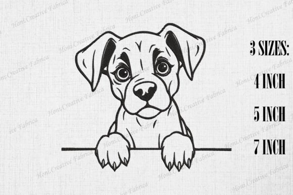 Cute Boxer Dog Peeking Wall
