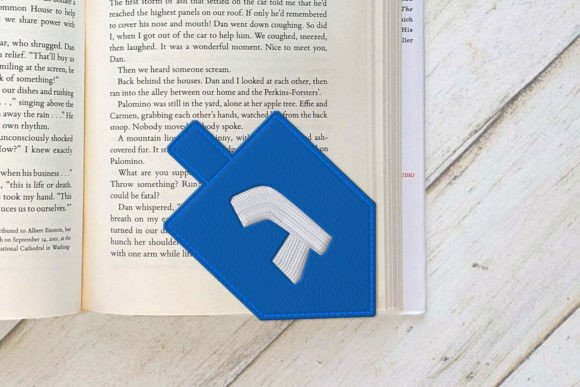 Hanukkah Dreidel Corner Bookmark ITH