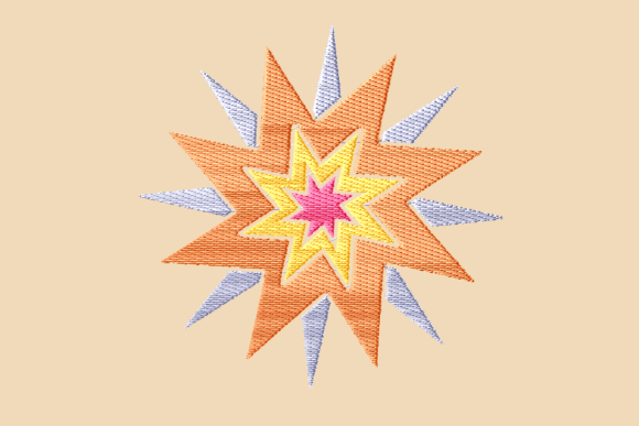 Multi Layer Star Embroidery Design